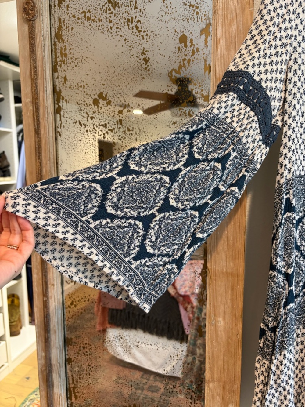 Knox Rose Boho Printed Long Sleeve Dress - Picture 3 of 7